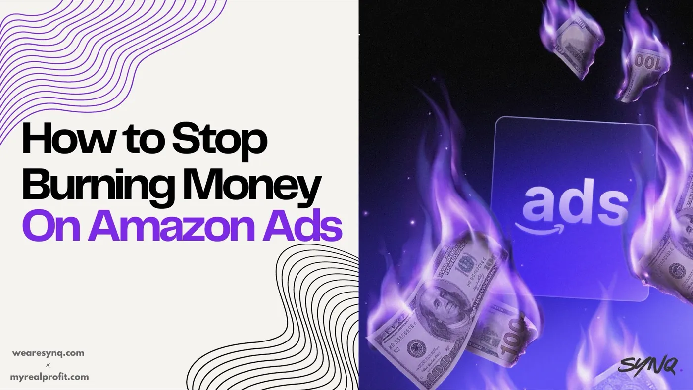 How to Stop Burning Money On Amazon Ads, keynote title slide